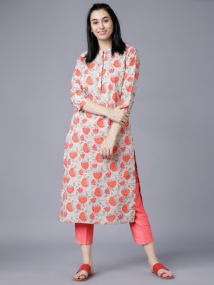 Vishudh Women Printed Straight Kurta(Multicolor)