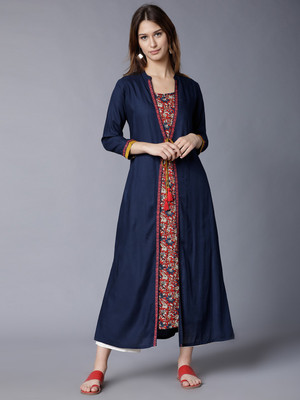 Vishudh Women Solid A-line Kurta(Multicolor)