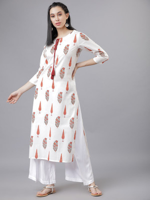 Vishudh Women Printed Straight Kurta(Multicolor)