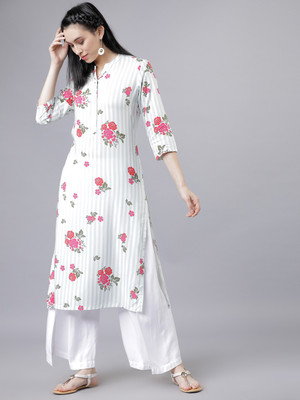 Vishudh Women Printed Straight Kurta(Multicolor)