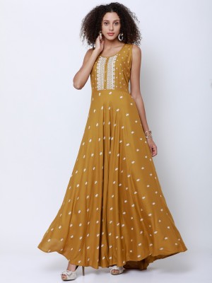 Vishudh Women Ethnic Dress Yellow Dress