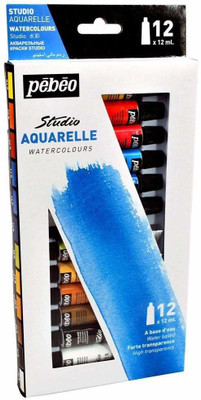 PEBEO Studio Aquarelle Fine Watercolours - Set of 12 Colours in 12 ML Tubes(Set of 12, Multicolor)