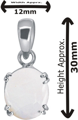 TEJVIJ AND SONS 5.25 Ratti Original Pure Opal Silver Pendent for Men & Women Silver Opal Silver Pendant