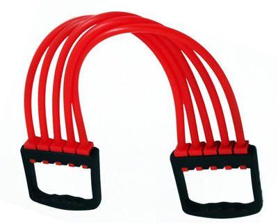 ZURU BUNCH Adjustable Multi-Function 5 Rubber Tube Chest Expander/Chest Developer/Rubber Rope Resistance Tube(Red)