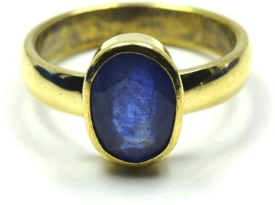 Kevat Gems Natural Certified Blue Sapphire/Neelam Panchdhatu Copper Rashi Ratan 4.8 Ct./5.25 Ratti Astrological Purpose Ring For Unisex by KEVAT GEMS Copper Sapphire Copper Plated Ring