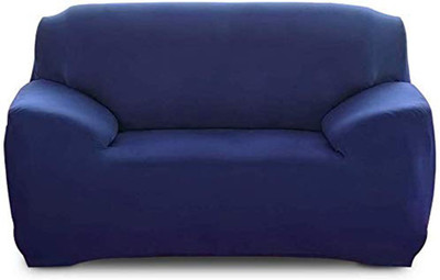 HOUSE OF QUIRK Polyester Plain 3 Seater Sofa Cover(Blue Pack of 1)