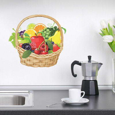 VCREATE DECOR 58 cm Fruits design Removable Sticker(Pack of 1)