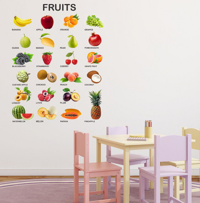 Littlebuds 80 cm Fruits Removable Sticker(Pack of 1)