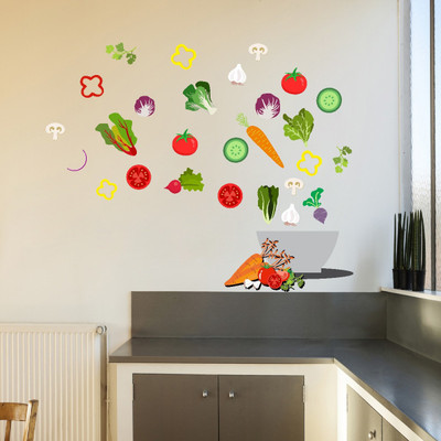 VCREATE DECOR 58 cm Vegetables Removable Sticker(Pack of 1)