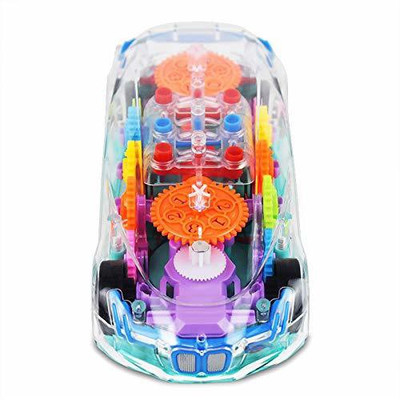 Toyvala Transparent Musical Concept Racing Car with 3D Flashing LED Lights for Kids-428(Multicolor)