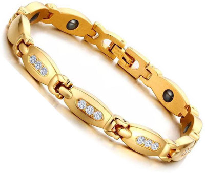 Impression Stainless Steel Cubic Zirconia Titanium Bracelet