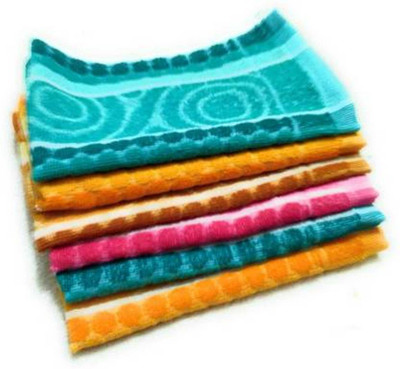 PVA Cotton 180 GSM Hand, Face Towel Set(Pack of 6)
