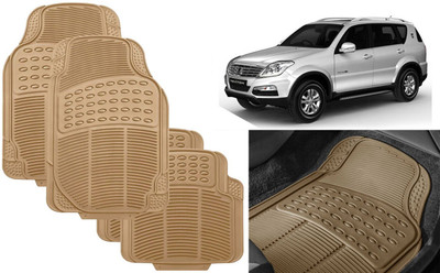 Auto Kite Rubber, PVC Standard Mat For  Mahindra Rexton(Beige)