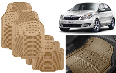 Auto Kite Rubber, PVC Standard Mat For  Skoda Rapid(Beige)