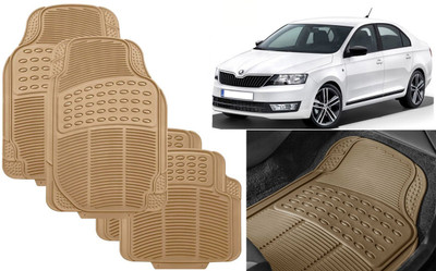 Auto Kite Rubber, PVC Standard Mat For  Skoda Rapid(Beige)