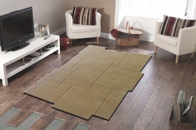 Ac Concept Beige Wool Area Rug(4 ft,  X 6 ft, Abstract)