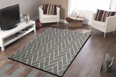 Ac Concept Grey, White Wool Area Rug(4 ft,  X 6 ft, Rectangle)