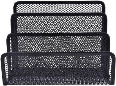 MOSHTU 3 Compartments MESH Desk Organizer(Black)