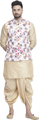 BEN COOPER Men Kurta Dhoti Ethnic Jacket Set