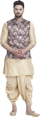 B BEN Men Kurta Dhoti Ethnic Jacket Set