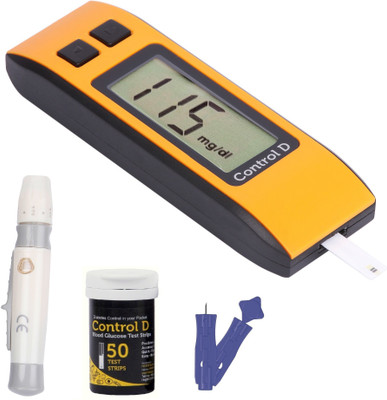Control D Orange 50 Strips & Glucometer(Orange, Black)
