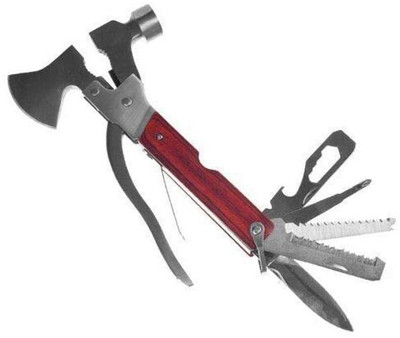 ZIGLY AX01 Stainless Steel Multi Functional Hammer Axe Hand Tool with Nylon Pouch Speciality Hammer(0.4 kg)