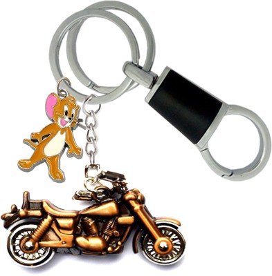 MGP FASHION Brown Bike With Jerry And Black Hook Full Metal High Quality Car Men Women Girl Boy Gift Keyring Key Chain