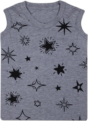Luke and Lilly Boys Printed Cotton Blend Regular T Shirt(Grey, Pack of 1)