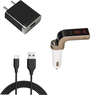 DAKRON Wall Charger Accessory Combo for Motorola One Action(Black)