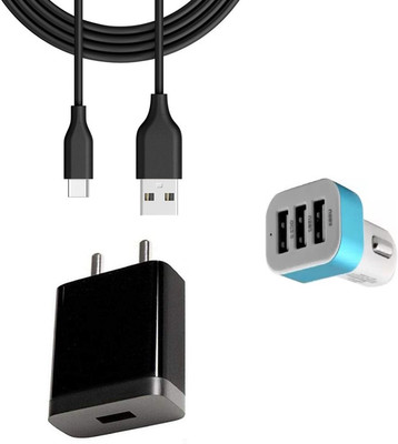 SARVIN Wall Charger Accessory Combo for OPPO A9 2020(Black, Blue)
