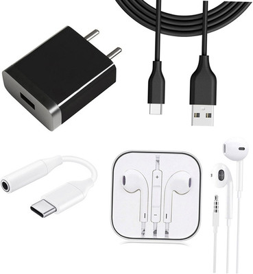 DAKRON Wall Charger Accessory Combo for Xiaomi Redmi Note 8 Pro(White)