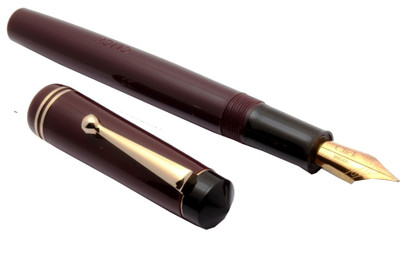 Ledos Aristocrat Gold Premium Edition Maroon Acrylic Flex Nib Fountain Pen(Ink Color - Blue)