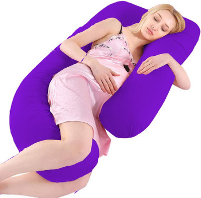 Mom's Moon New Stylish Microfibre Solid Pregnancy Pillow Pack of 1(Purple)