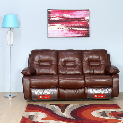 @Home by nilkamal Wilson Half-leather Powered Recliner(Finish Color - Dark Brown, Knock Down)