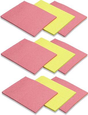MobFest Best Microfiber Biodegradable Cellulose Wiping Sponge Sponge Wipe(Regular, Pack of 9)