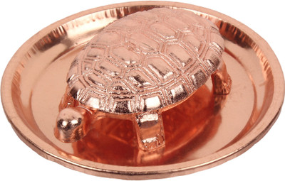 VPNK Feng Shui Turtle In Plate Protecting Home, Car and Office Protect from Negative Energy Decorative Showpiece  -  2 cm(Brass, Copper)
