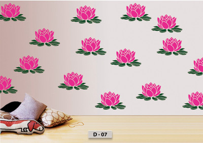 Decorze D-07 Lotus Flower Stencil Stencil(Pack of 1, Lotus Flower Stencil)