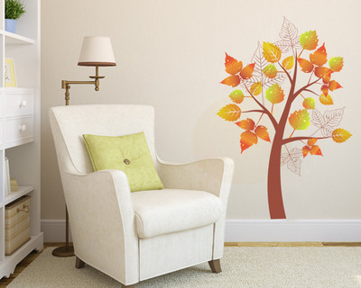 VCREATE DECOR 87 cm Tree Removable Sticker(Pack of 1)