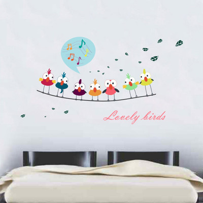 VCREATE DECOR 58 cm Lovely birds Removable Sticker(Pack of 1)