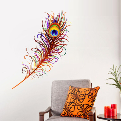 VCREATE DECOR 58 cm Peacock father Removable Sticker(Pack of 1)