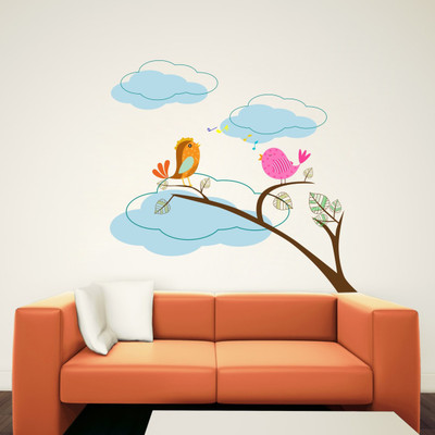 VCREATE DECOR 58 cm Birds Removable Sticker(Pack of 1)
