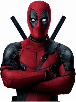 DivineDesigns 53 cm Deadpool Guns Sticker ( Size :- 53 X 71 cm ) Self Adhesive Sticker(Pack of 1)