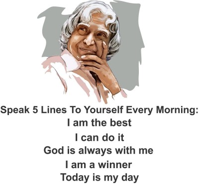 HAPPYSTICKY 50 cm DR.APJ Abdul Kalam Medium Vinyl Wallsticker(60 cm x 70 cm) Self Adhesive Sticker(Pack of 1)