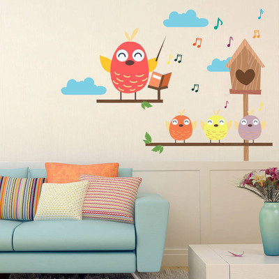 VCREATE DECOR 58 cm Owl beautiful Removable Sticker(Pack of 1)