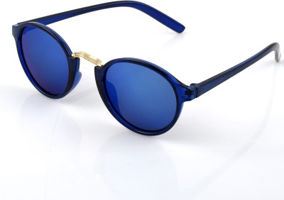 sygaa Round Sunglasses(For Men & Women, Blue)