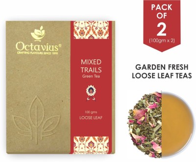 Octavius Mixed Trails Loose leaf ( Pack of Two ) Tulsi, Mint, Rose, Black Pepper, Cardamom, Cinnamon, Lemon Grass, Cloves, Liquorice Green Tea Vacuum Pack(200 g)