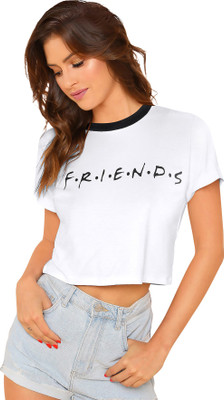 Stylish Fashion Casual Printed Women White Top