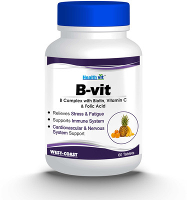 HealthVit B-VIT Vitamin B complex with bioton, Vitmain C and Folic acid(60 No)