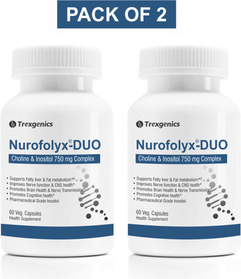 Trexgenics Nurofolyx-Duo Choline-Inositol 750mg Complex (60 Vcaps)(2 x 60 No)