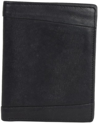 Leatherman Fashion Men Black Genuine Leather Wallet(8 Card Slots)